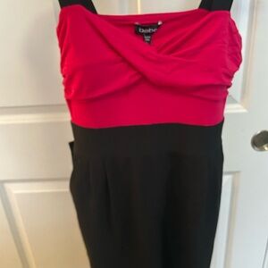 Bebe Bodycon Colorblock Twist Tank Dress NWT Red and Black L